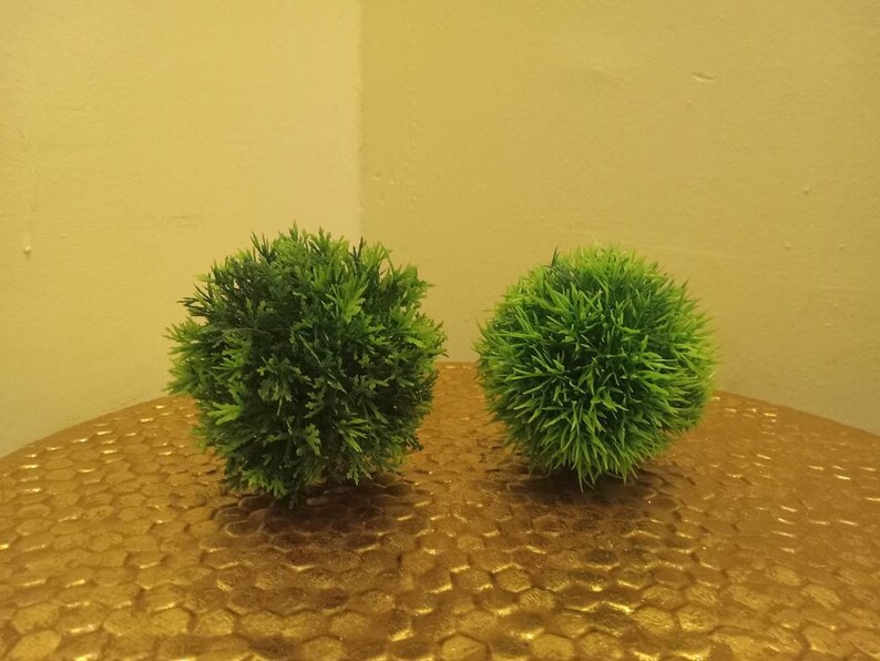 Faux Grass Ball Decor. Set of 2 Different Grass Variations. New. Etsy