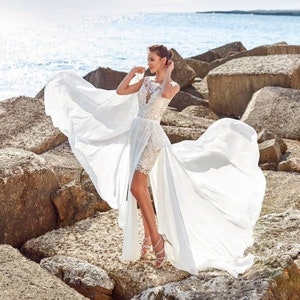 Customized Wedding Dress Boho 2 IN 1 Front Short Long Back