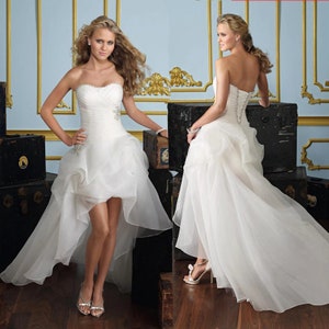 Short front wedding hotsell dress long back