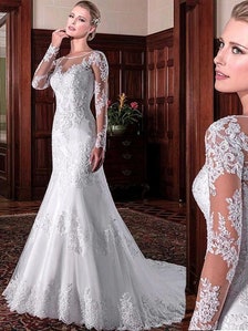 rosaamant 2023 Casual Dresses Garden 3D Flower Leaf Lace Wedding Dresses Gowns Modest Backless A-Line Long
