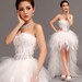 Customized Wedding Dress, Strapless Front Short Back Long Ball Gown, Princess Luxury Feather Wedding Dresses, Beach Wedding Dress 