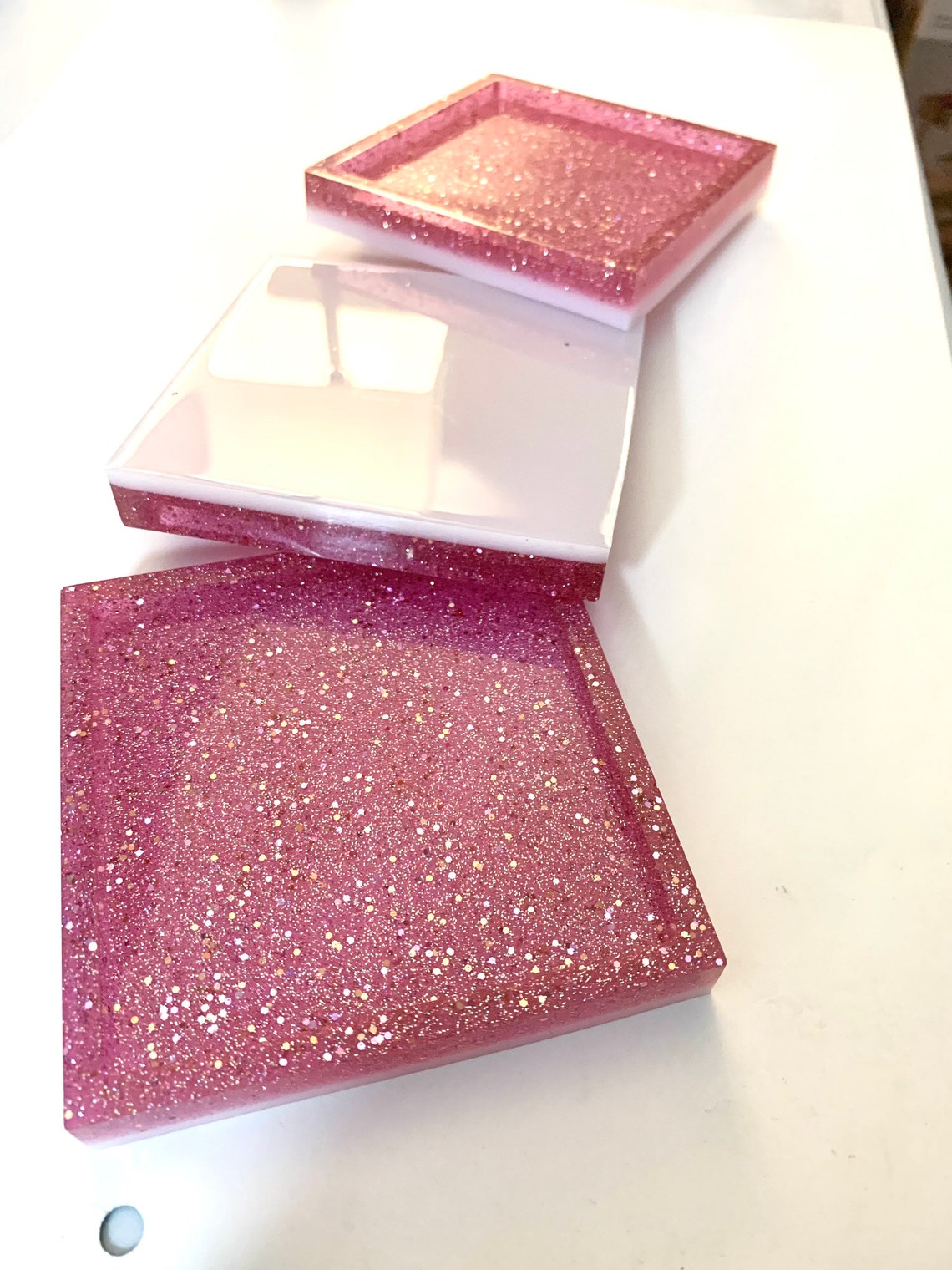 Pretty in Pink Coaster set of 3 Etsy