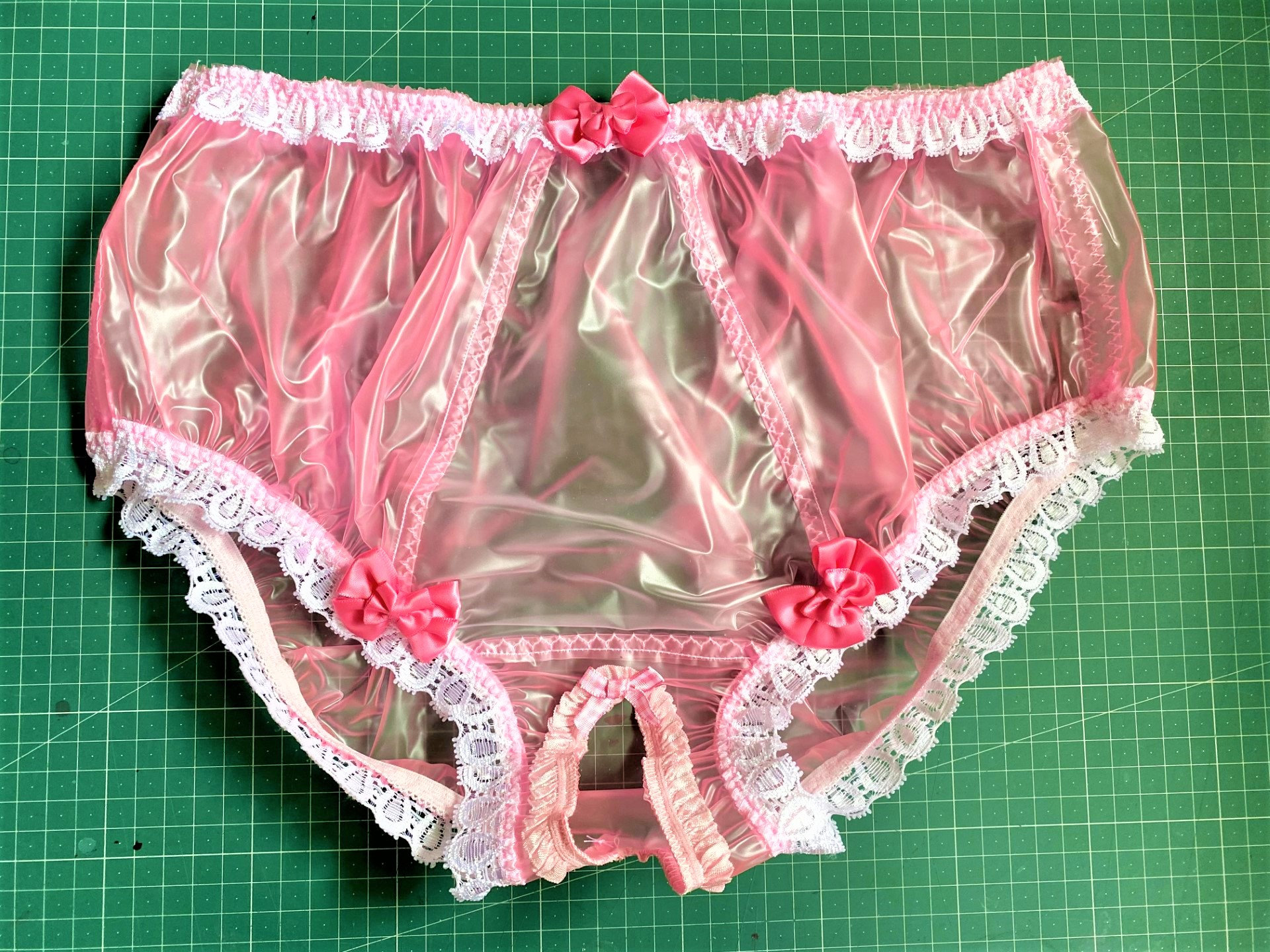 PVC Knickers Pink Vinyl Plastic Briefs Panties Pants Mens Womens ABDL  Roleplay