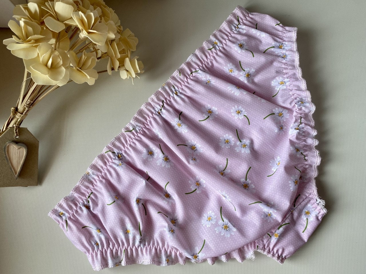 Handmade Cotton Panties Low Rise Pink With Daisy Flowers Frilly Knickers  Cute Kawaii Sissy Ab -  Canada