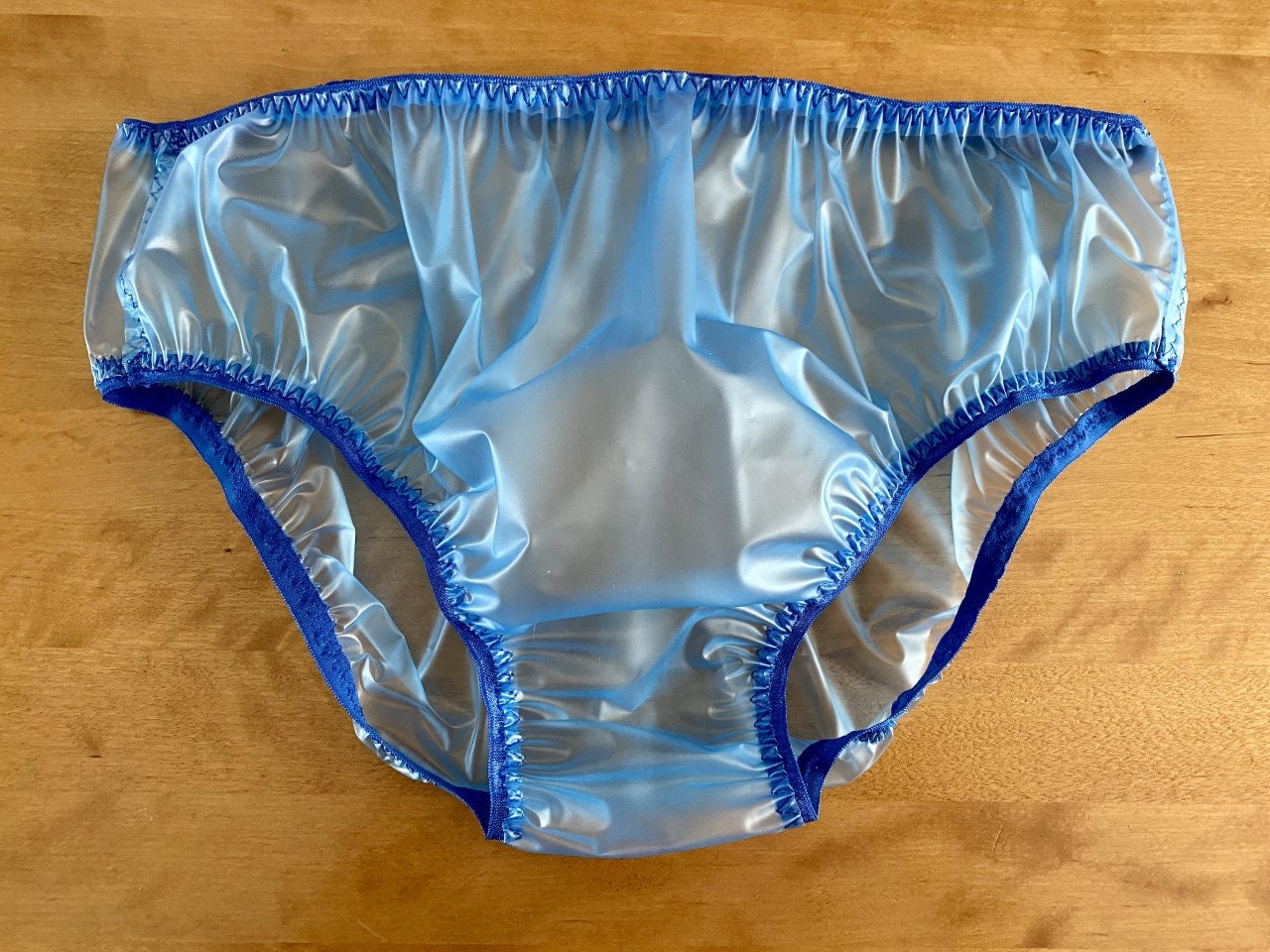 Sissy Blue Pvc Panties Knickers Waterproof Plastic See Through