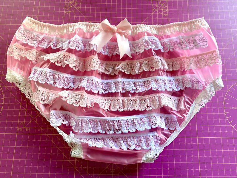 Pvc Ruffle Lace Pink PVC Ruffle Panties, Lace Bow Lingerie - Etsy