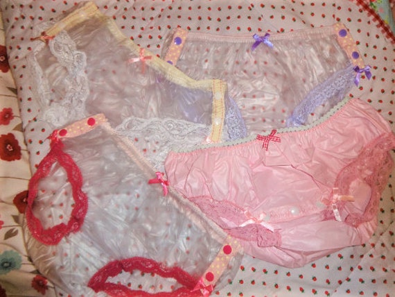 Sissy Pink Clear Pvc Panties Knickers Waterproof Plastic Snaps Side Opening  See Through Adult Baby -  Ireland
