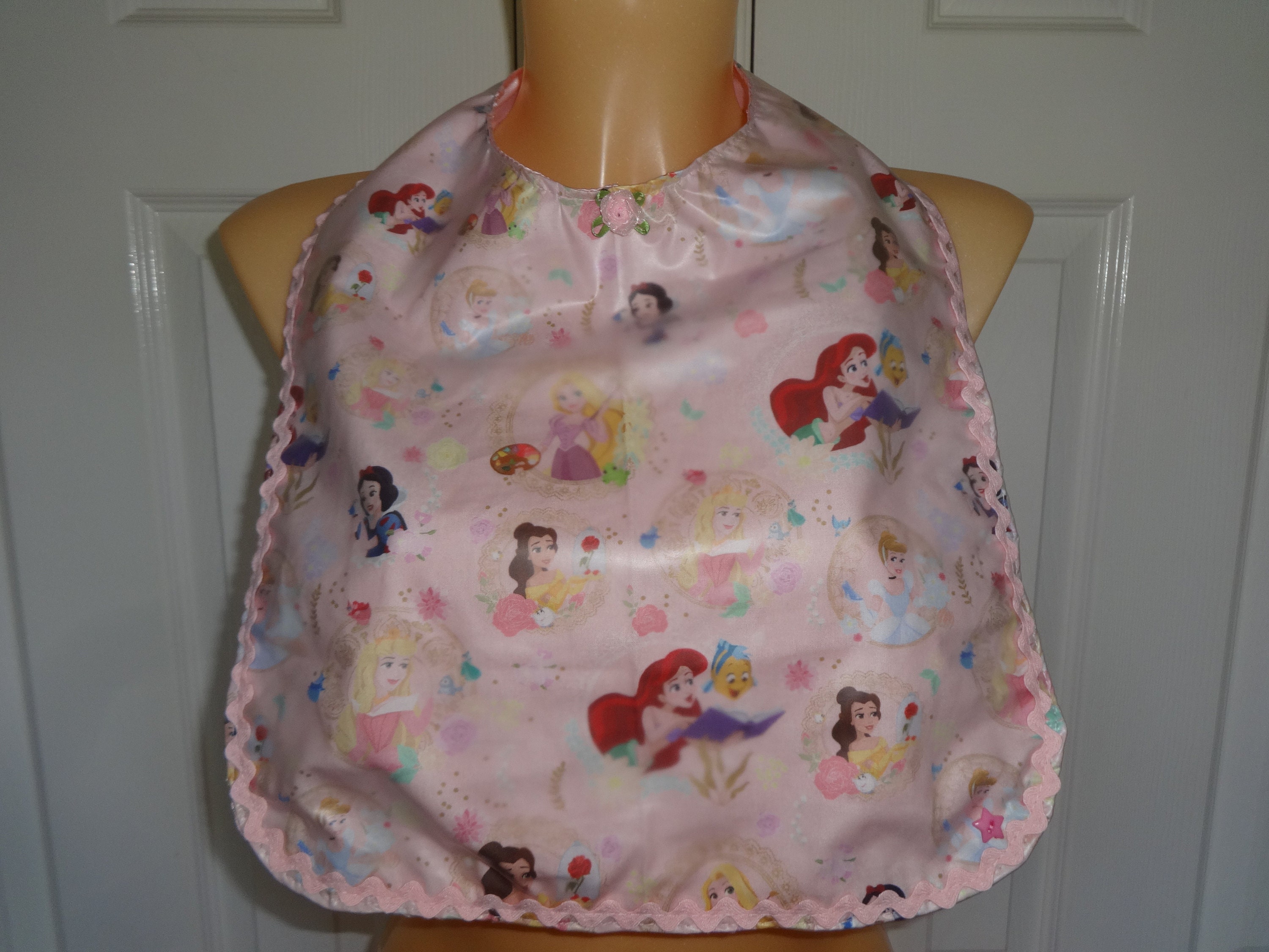 Handmade luxury triple layered adult baby bib pink Disney Etsy