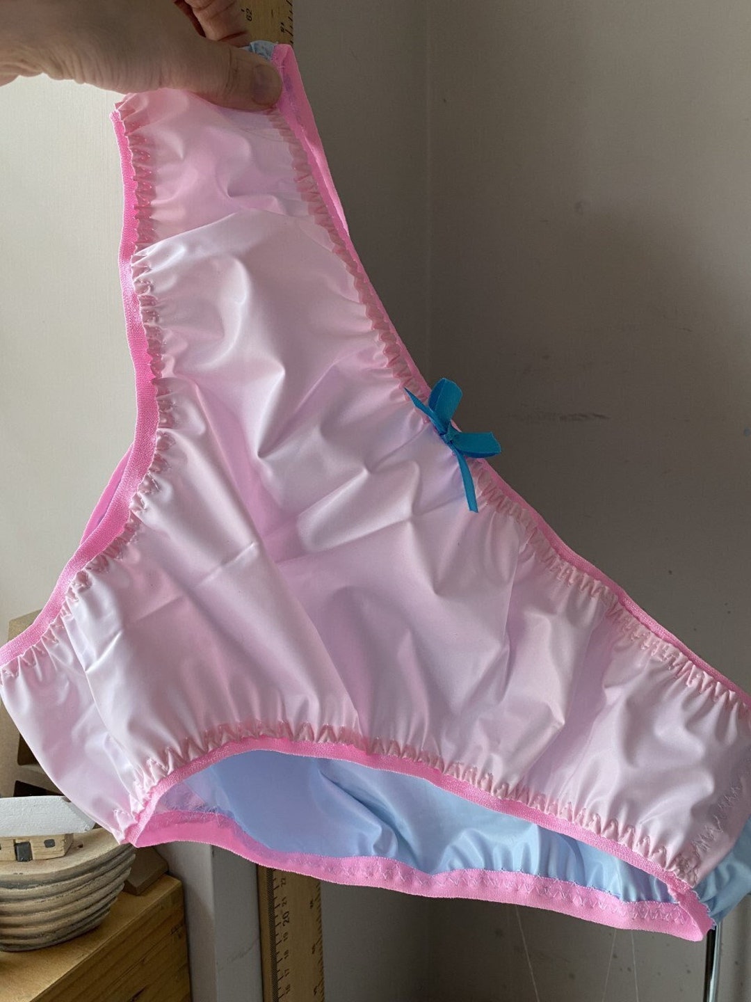 Sissy Pink Pvc Panties Knickers Waterproof Plastic See Through