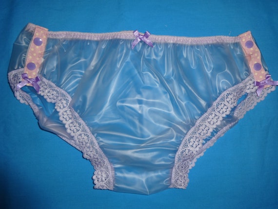 Sissy Lilac Clear Pvc Panties Knickers Waterproof Plastic Snaps