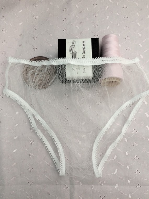 Handmade Panties Knickers White Net Plain White Picot Mesh Sissy See  Through Sexy Sheer -  Hong Kong