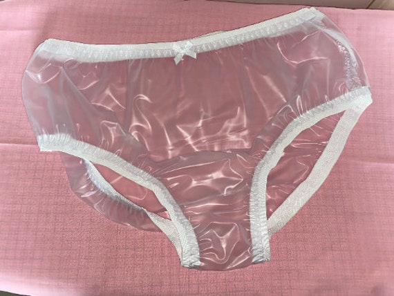 Sissy Pink Pvc Panties Knickers Waterproof Plastic See Through