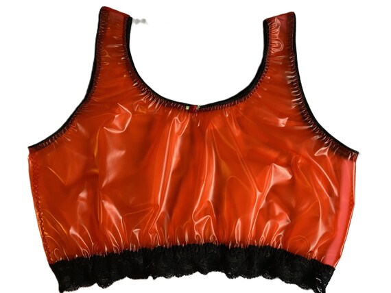 red pvc bralet