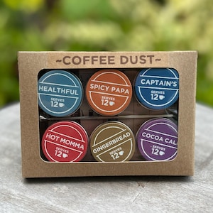 Kit de expedición con sabor a polvo de café / 72 porciones de especias para café / Regalo único para amantes del café / Regalo para el Día de la Madre