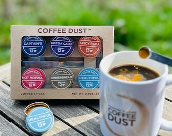 Coffee Dust Spice Sampler: 6 Flavor Expedition Kit | 72 Servings | Unique Gifts for Coffee Lovers