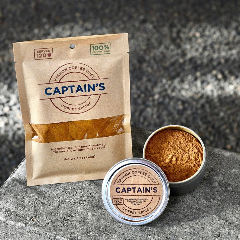 Captain's Coffee Dust 120 servings Vashon Island Coffee Dust Coffee Flavoring using Spices: Cinnamon, Nutmeg, Turmeric, Cardamom... image 3