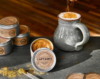 Captain's Coffee Dust | 120 servings | Vashon Island Coffee Dust | Coffee Flavoring using Spices: Cinnamon, Nutmeg, Turmeric, Cardamom...