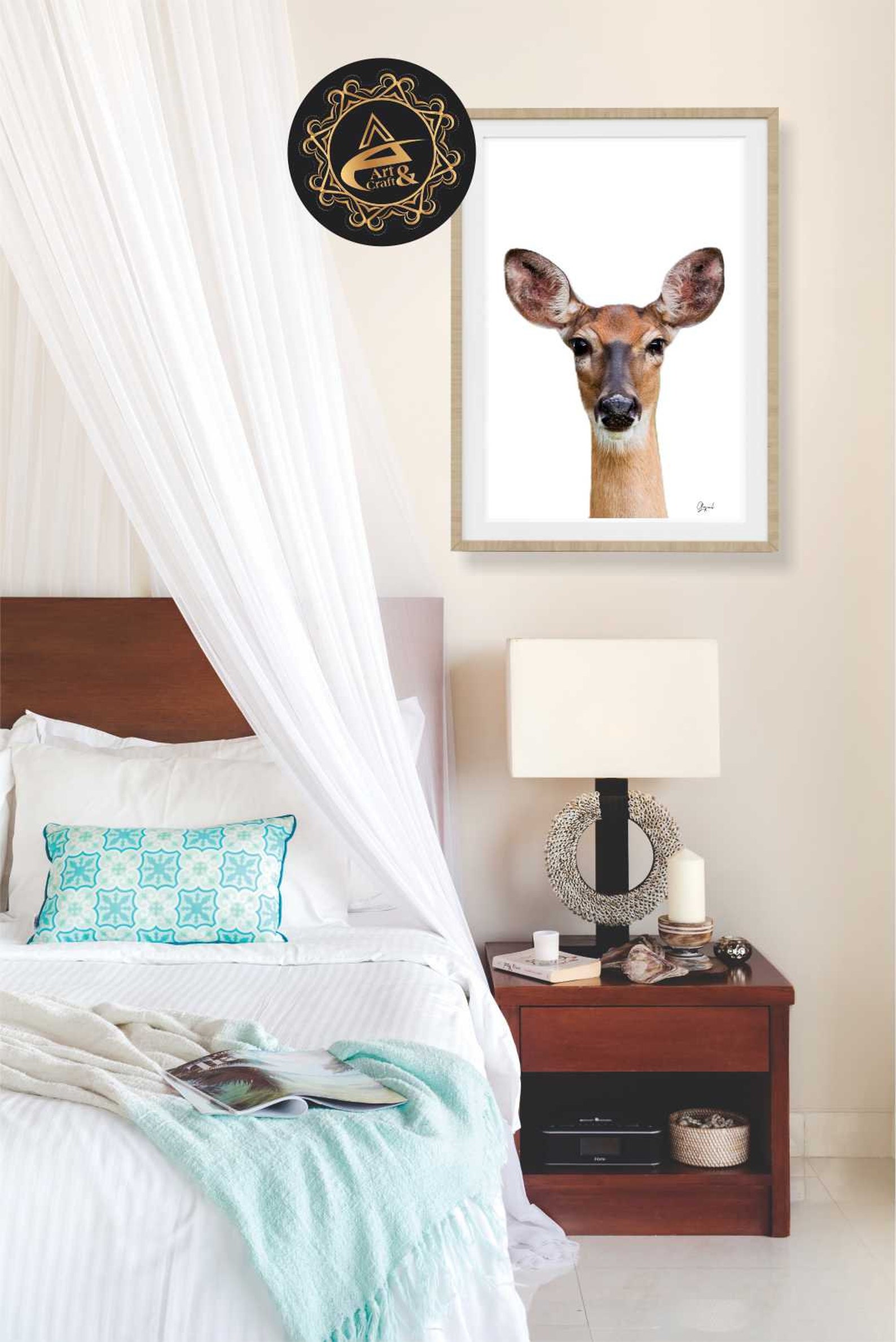 Deer Baby Deer Animals Deer Nursery Wall Art Kids Bedroom Etsy