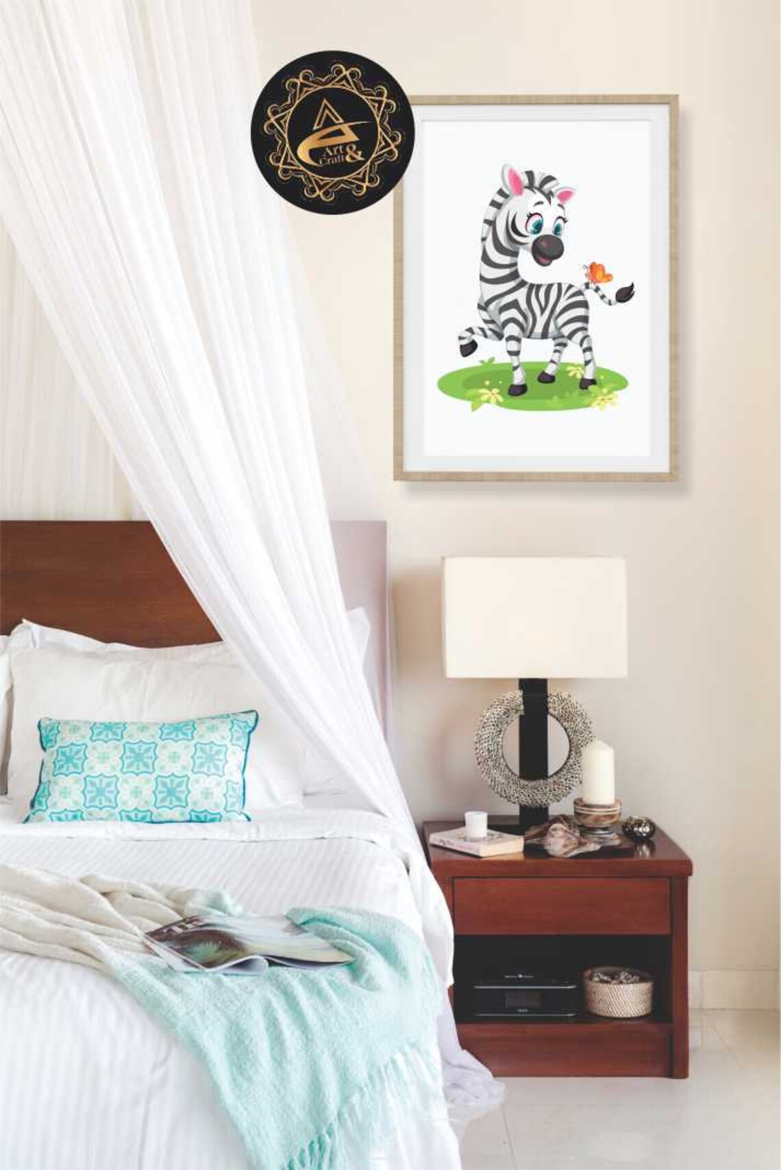 Zebra Animal Zebra Nursery Wall Art Kids Bedroom Décor Etsy