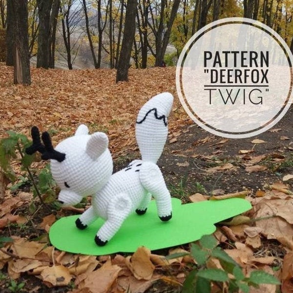 Modèle PDF deerfox Twig - inspiré Hilda, poupée Twig, animaux en peluche, amigurumi numérique, PDF Crochet Pattern, Téléchargement instantané