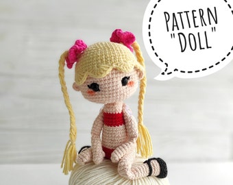 PDF crochet doll pattern amigurumi, crochet doll body pattern, cute crochet doll, handmade amigurumi doll, digital pattern crochet, DIY doll