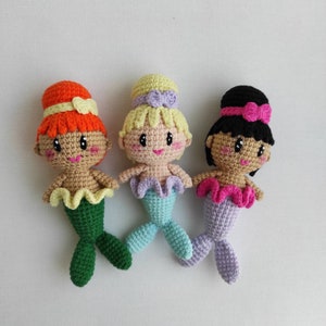 Crochet mermaid little doll pattern, amigurumi doll pattern, pdf pattern Mermaid, amigurumi mermaid, crochet mermaid doll, mermaid girl