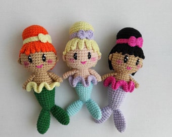 little mermaid crochet pattern, amigurumi doll pattern, pdf pattern Mermaid, amigurumi mermaid, crochet mermaid doll, mermaid girl