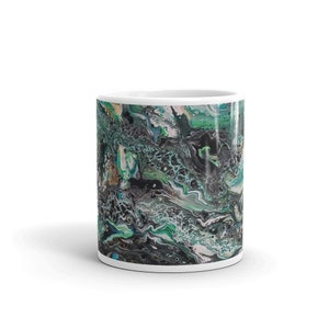 Green And Black Mug, 11oz Mug, Paint Cup