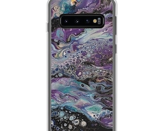Samsung Phone Case, Blue And  Purple Case, Paint Designed Case, Abstract Art, Fluid Art