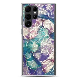 Samsung Phone Case, Alcohol Ink Phone Case, Colorful Phone Case, Fluid Art, Abstract Art, Custom Case, Gift, Purple and Green