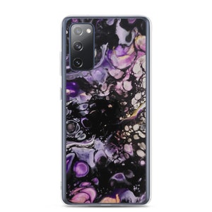 Purple Samsung Case, Paint Phone Case, Fluid Art Case, Abstract Art Phone Case, Black and Purple