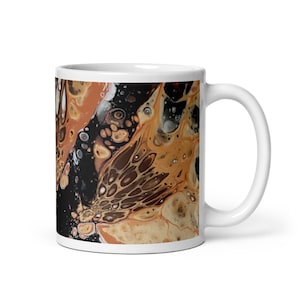 Coffee Mug, Paint Mug, Coffee Cup, Fluid Art Design Cup, Abstract Art Drinkware, Acrylic Pour Painting Mug, Gift, Custom Mug, Coffee Colors