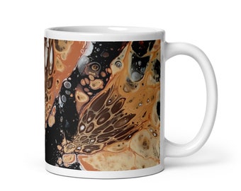 Rainbow Acrylic Pour Coffee Mug | Multicolor Fluid Art Tea Mug | Ceramic  Abstract Painting 15oz Coffee Cup - Etsy