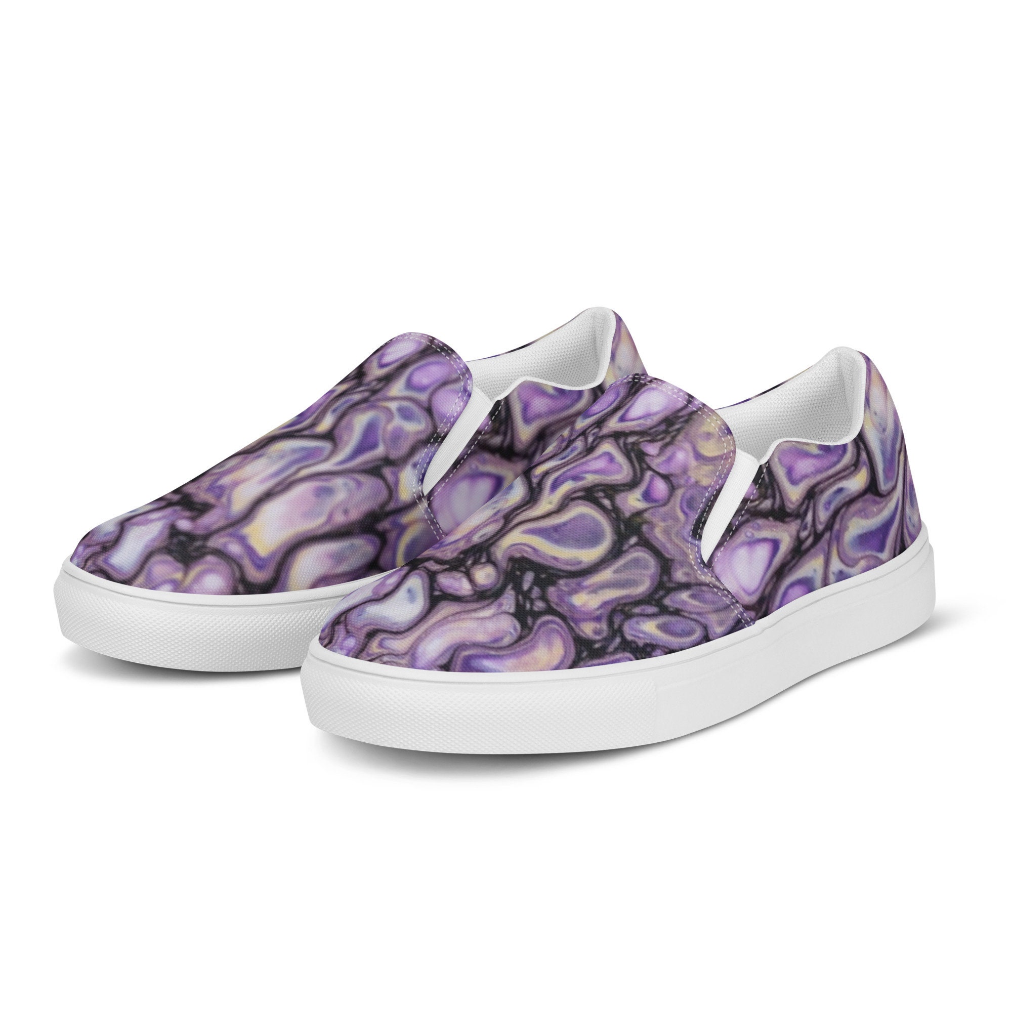 Discover Fluid Art, Abstract Art Casual Slip On Shoes