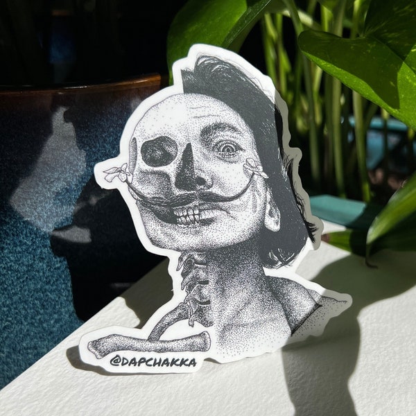 Salvador Dali Vinyl Sticker Half skeleton