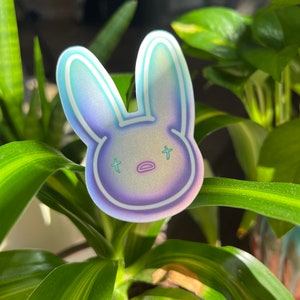 Bad Bunny Neon sticker Holographic matte