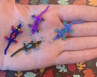 Mini Beaded Lizards / Beaded Geckos / Beaded Lizards Charms And Earrings