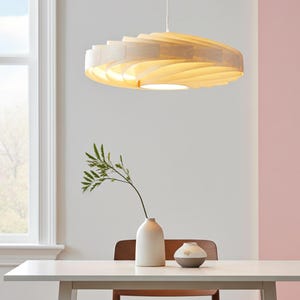 L21B, 60-80 cm Handgefertigte Holz Pendellampe Birkenfurnier - Deckengestaltung Kronleuchter Hängeleuchte