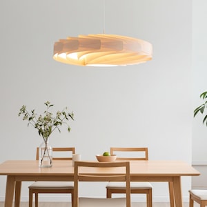 L21B, 60-80 cm handgemaakte berkenhoutfineer hanglamp - ontwerp plafondhangende kroonluchter