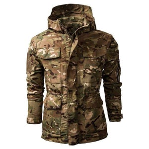 Tactical camo jacket whit hood,camo field jacket,quality army camo jacket in lined cotton,military gear