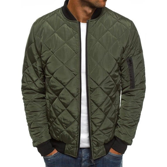 Bomber Jacket in Blend Cottonquilted Jacketoutdoor Military - Etsy