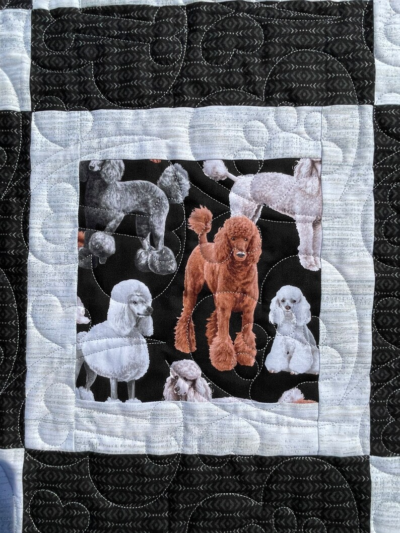 Poodle Quilt Handmade Dog Themed Blanket Handmade Dog Etsy