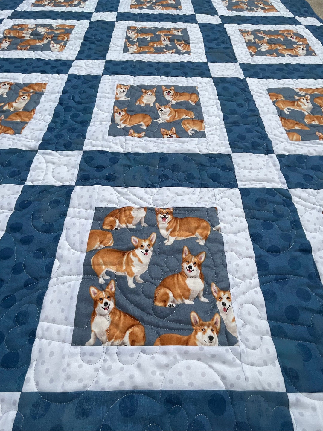 Quilt Handmade Dog Themed Blanket Handmade Dog Quilt Etsy