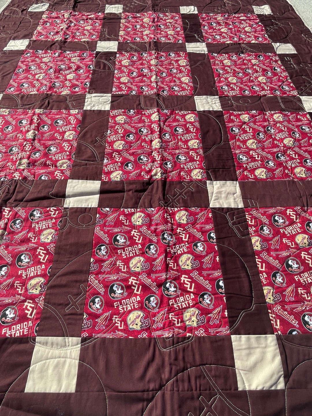 Handmade Florida State Seminoles Football Lap Quilt Etsy