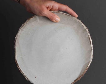 Handmade Ceramic Plate, Wedding Plates, Minimalist Serving Platters, Unique Dinnerware, Artistic Handmade Stoneware, Wabi-Sabi Ceramic Gift