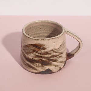 Handmade Pottery Mugs Set, Pottery Mug with Saucer, Large Ceramic Tea Mugs, Scandinavian Mugs, Rustic Cups, Farmhouse Kitchen Decor Gift image 7