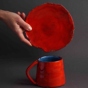 Ceramic Coffee Cup with Handle, Handmade Ceramic Pottery Mug, Coffee Lover Gift, Coffee Tumbler, Stoneware Handmade Ceramics, Espresso Cup