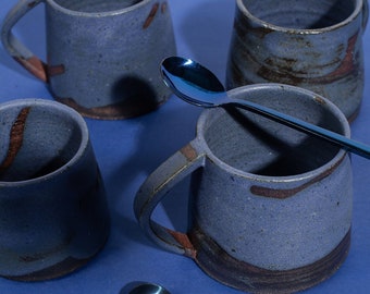 Ceramic mug handmade pottery, Farmhouse decor, Coffee mugs, Tea mugs, Modern farmhouse decor, Pottery mug, Farmhouse mug, Pottery blue mug