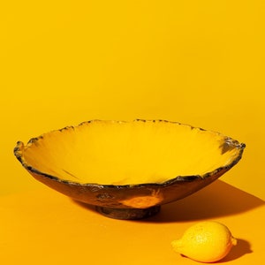 Handmade Yellow Stoneware Platter: Modern Ceramic Serving Plate