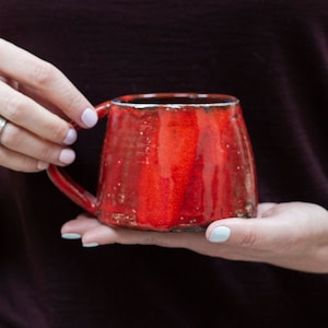 Ceramic Pottery Mug, Handmade Pottery Mug, Large Cup, Coffee Mug, Tea Mug, Coffee Cup, Glazed Mug, Modern Mug, Colorful Mug, Christmas Gift image 2